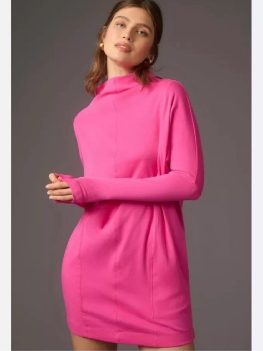 Daily practice pink long sleeve dress Anthropologie stretch
